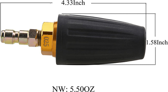 Quick Connect Turbo Nozzle Universal for Cold Water Pressure Washers, 2500 PSI