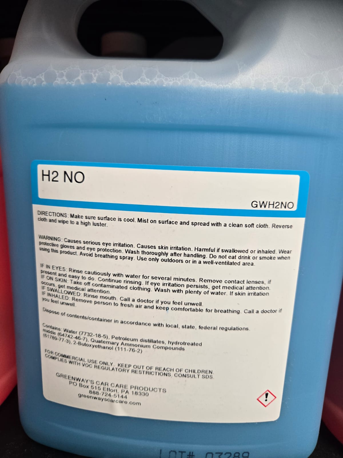 Greenway's H2 NO Rinseless Wash