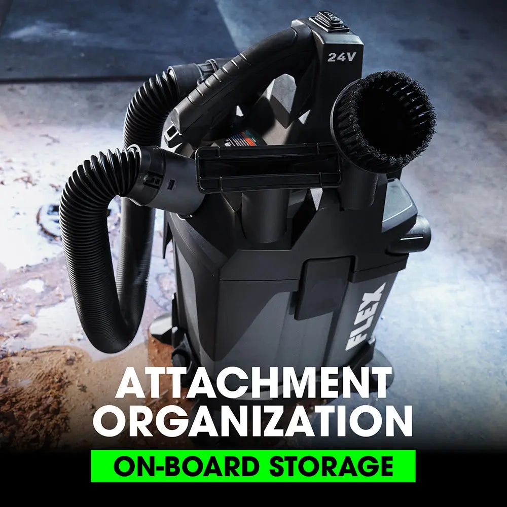 Flex 1.6 Gallon Wet/Dry Vacuum (Tool Only) 24V