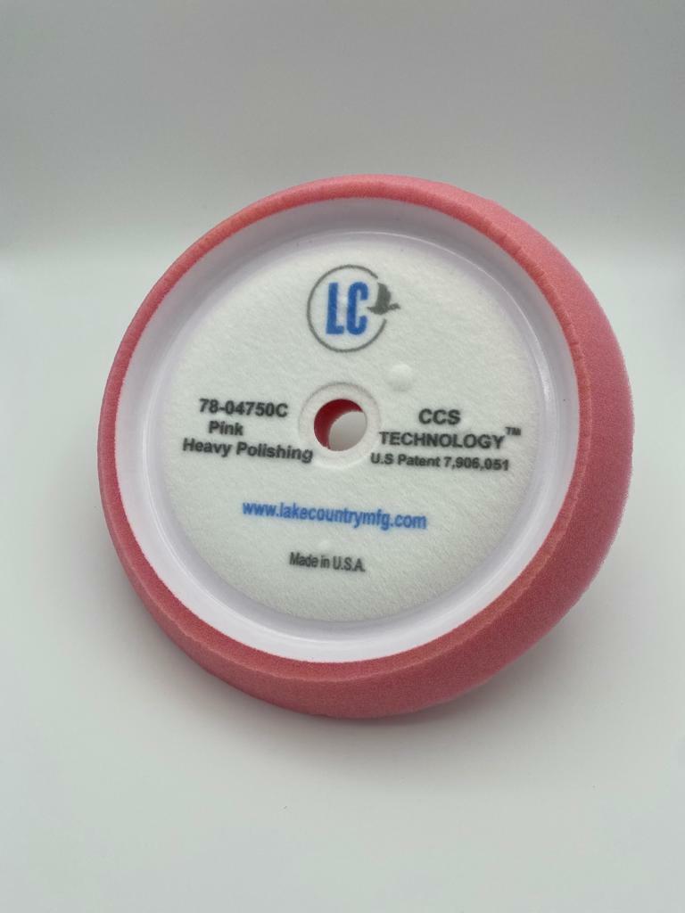LC Pink CCS Foam Curved Edge Polish Pad