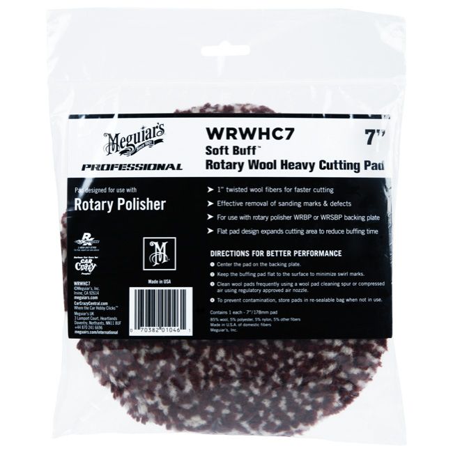Meguiar's WRWHC7 Soft Buff Rotary Wool Heavy Cutting Pad