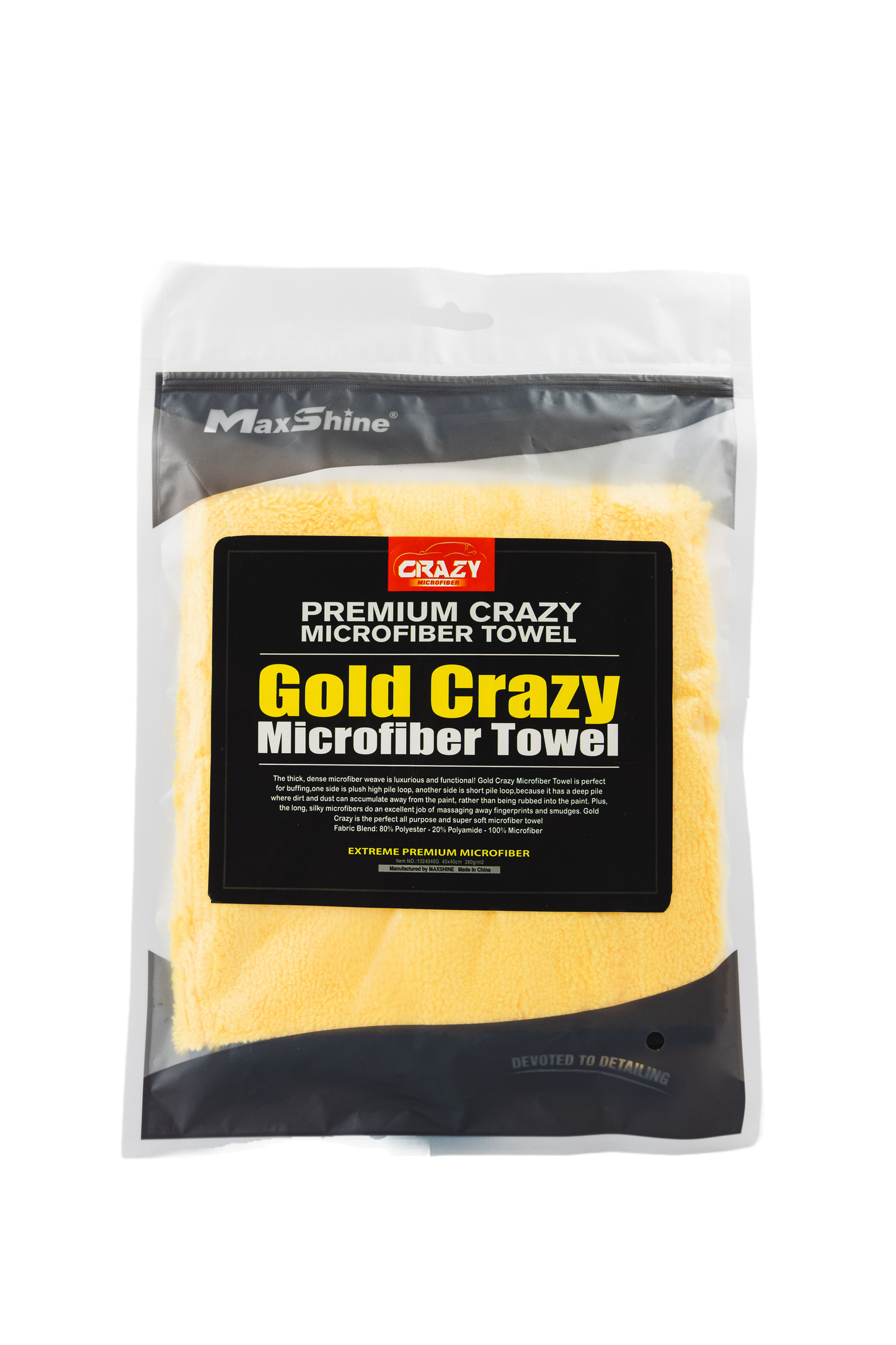 MaxShine Gold Crazy Microfiber Towel 380GSM