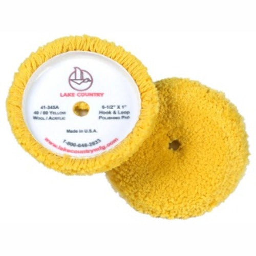 LC Yellow twisted 40/60 wool/acrylic  polish pad