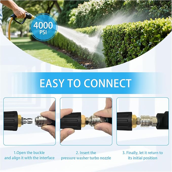Quick Connect Turbo Nozzle Universal for Cold Water Pressure Washers, 4000 PSI