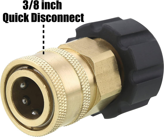Quick Connect Socket for Pressure Washer Gun and Hose, 3/8 Inch Socket to M22 14mm Metric