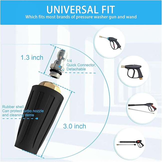 Quick Connect Turbo Nozzle Universal for Cold Water Pressure Washers, 4000 PSI