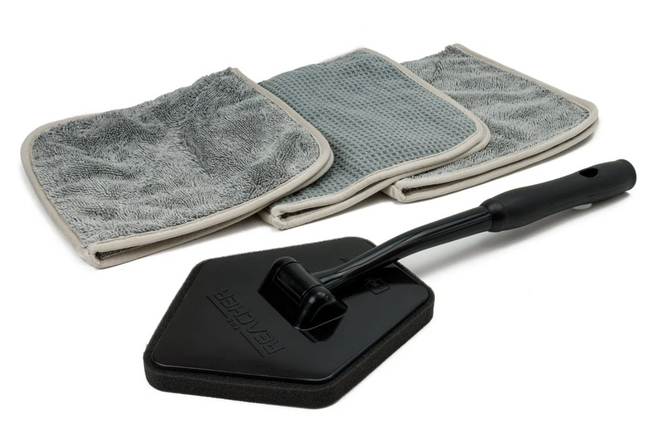 AutoFiber Reacher Glass Kit - Smooth Glass Flip Towels & Reacher Extension Tool + 3 pack