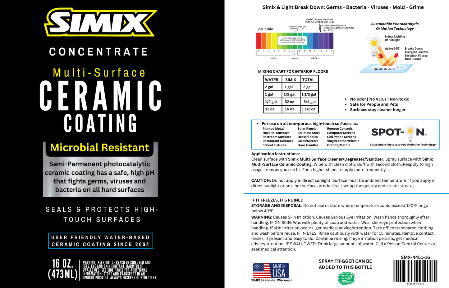 Simix Multi-Surface Ceramic Coating CONCENTRATE