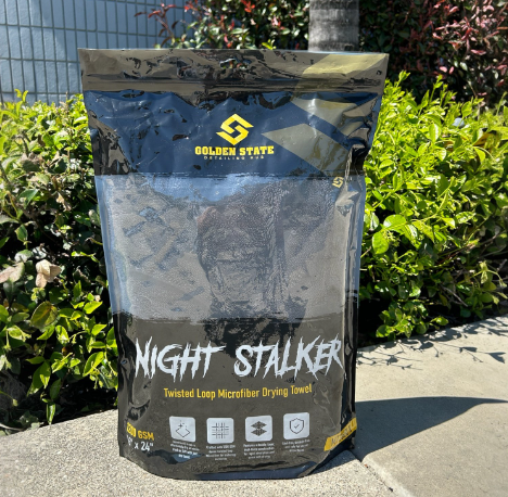 Golden State Night Stalker Twisted Loop Drying Towel, 1200 GSM, 24 x 36 inch