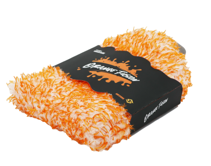 Golden State Orange Fusion Wash Mitt, 1500 GSM