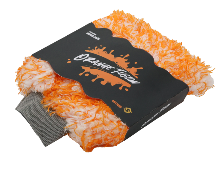 Golden State Orange Fusion Wash Mitt, 1500 GSM