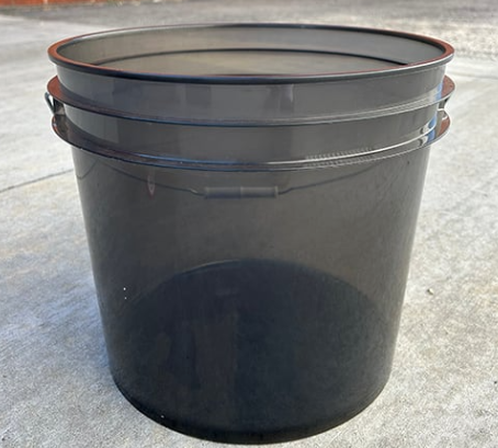 Golden State Smokey Plastic Pail Translucent Black Bucket 3.5 Gallon