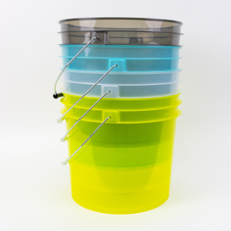 Golden State Clear Plastic Pail Translucent Bucket 3.5 Gallon