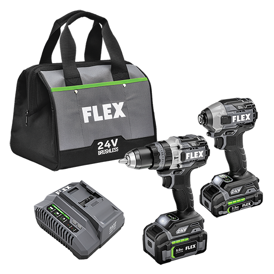 Flex Hammer Drill with Turbo Mode & Quick Eject Impact Driver Kit