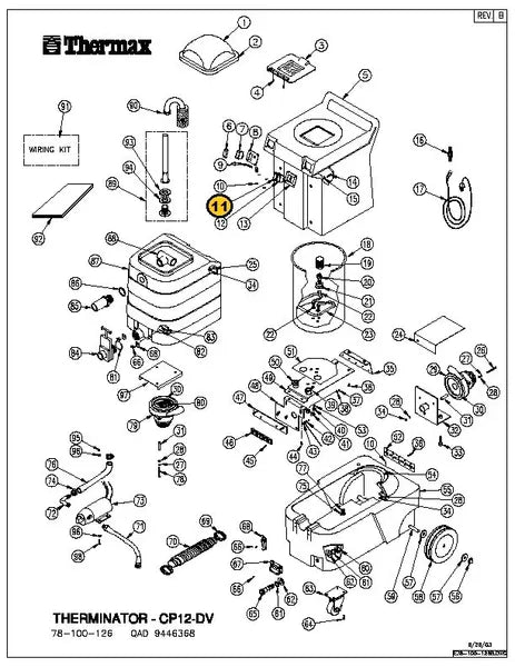 Thermax Switch, DPDT Center Off, DV12