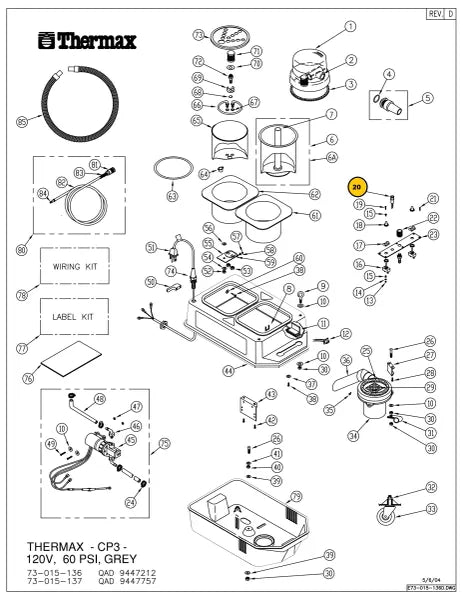 Thermax KIT, PILOT LIGHT, 120V, 16", CP3/CP5