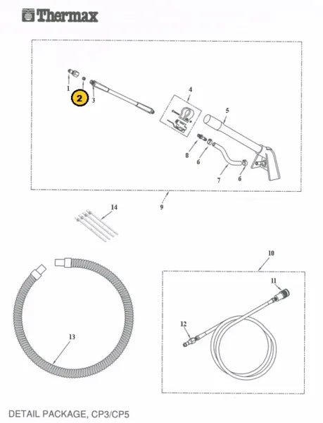 Thermax HOSE ASSEMBLY Hand Wand