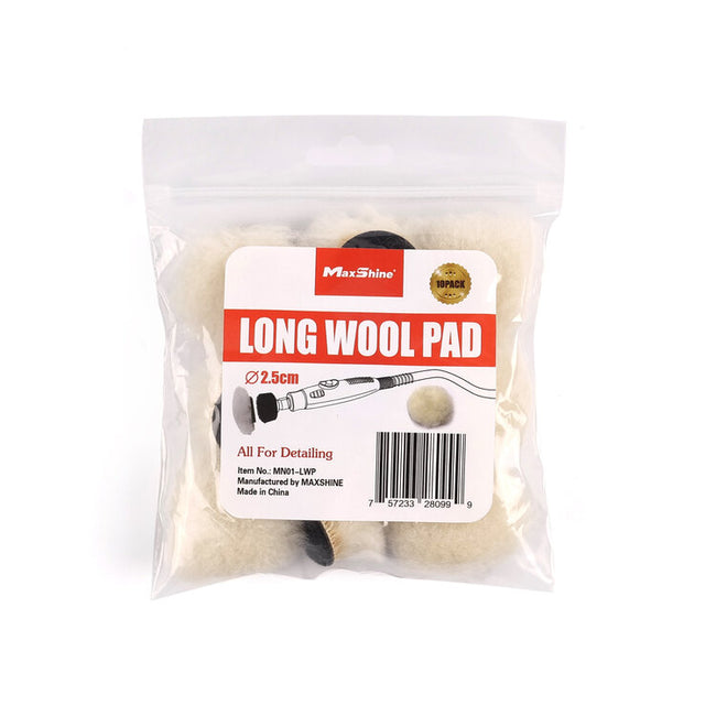 MaxShine Long Wool Pad 1" 10PCK