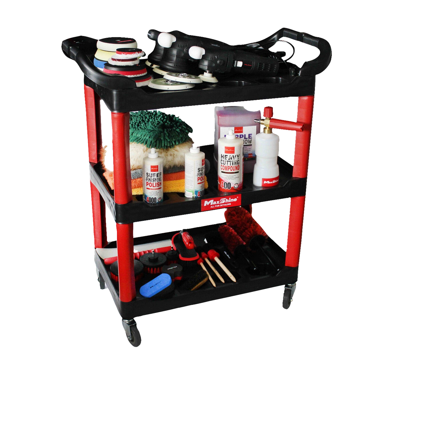 MaxShine Utility Universal Detailing Cart With Wheels